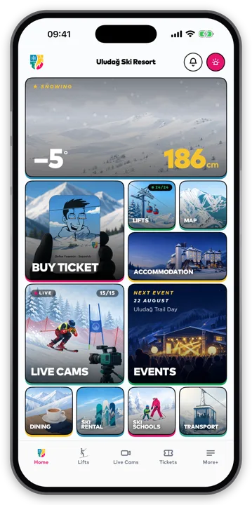 Приложение Улудаг — главная страница iOS