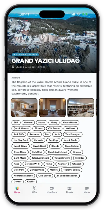 Приложение Улудаг — экран «Об отеле»