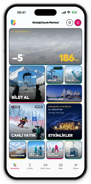 Uludağ uygulaması — iOS anasayfa