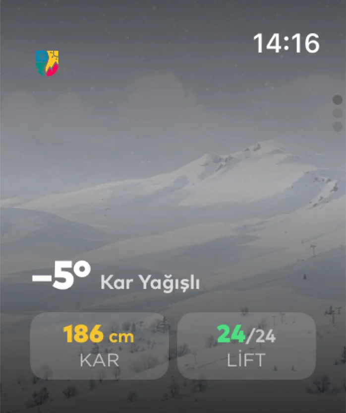 Uludağ Apple Watch uygulaması — Hava & Kar ekranı